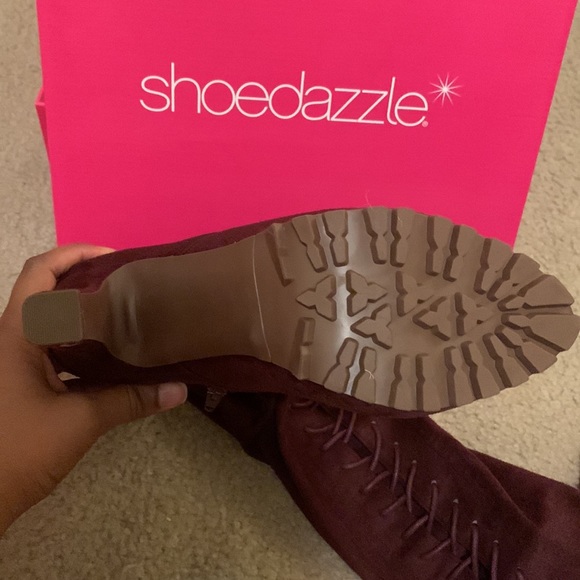 Burgundy Thigh High boots - Picture 3 of 5